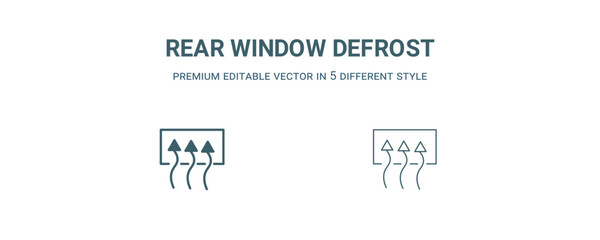 Canvas Print - rear window defrost icon. Filled and line rear window defrost icon from user interface collection. Outline vector isolated on white background. Editable rear window defrost symbol