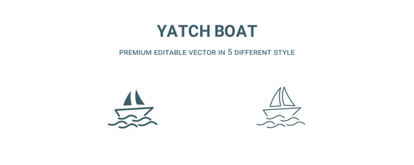 Wall Mural - yatch boat icon. Filled line yatch boat icon from summer collection. Outline vector isolated on white background. Editable yatch boat symbol