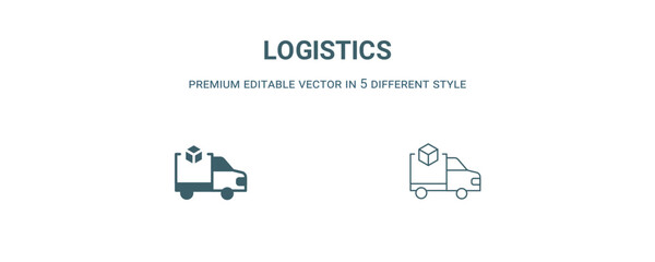 Wall Mural - logistics icon. Filled and line logistics icon from strategy collection. Outline vector isolated on white background. Editable logistics symbol