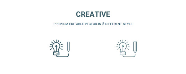 Wall Mural - creative icon. filled and line creative icon from strategy collection. outline vector isolated on wh