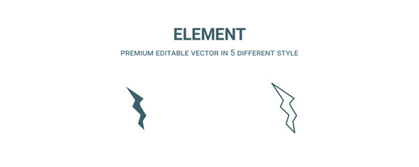 Wall Mural - element icon. filled and line element icon from nature collection. outline vector isolated on white 