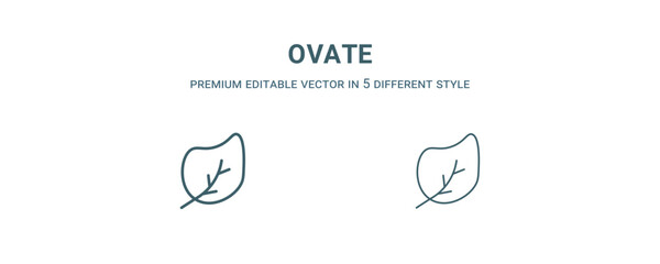 Sticker - ovate icon. Filled and line ovate icon from nature collection. Outline vector isolated on white background. Editable ovate symbol