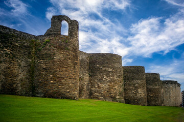 Canvas Print - Part of the impressive and well-preserved Roman wall of Lugo, Galicia, Spain