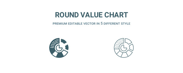 Canvas Print - round value chart icon. Filled and line round value chart icon from business and analytics collection. Outline vector isolated on white background. Editable round value chart symbol