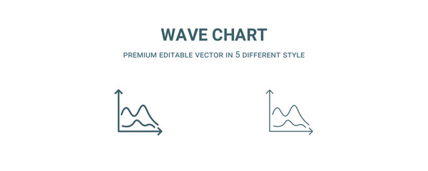 Wall Mural - wave chart icon. Filled and line wave chart icon from business and analytics collection. Outline vector isolated on white background. Editable wave chart symbol