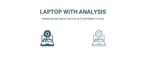 Wall Mural - laptop with analysis icon. filled and line laptop with analysis icon from business and analytics col