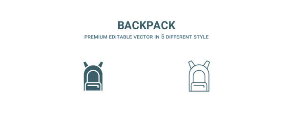 Wall Mural - backpack icon. filled and line backpack icon from military and war and collection. outline vector is