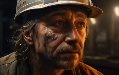 Wall Mural - Portrait of a miner. 