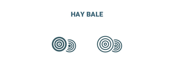 Sticker - hay bale icon. Line and filled hay bale icon from agriculture and farm collection. Outline vector isolated on white background. Editable hay bale symbol