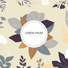 Sticker - floral background with flowers