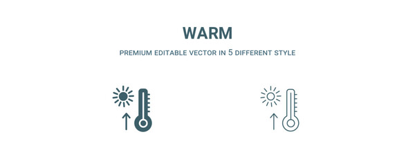 Canvas Print - warm icon. Filled and line warm icon from weather collection. Outline vector isolated on white background. Editable warm symbol