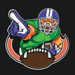 american football mascot logo tiger vector illustration design