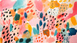 © Got Pink? - High quality abstract image of animal print stains, painterly brush strokes, gouache and watercolors, stains, beautiful shapes and composition, pastel color palette. Textile.
