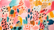 High Quality Abstract Image Of Animal Print Stains, Painterly Brush Strokes, Gouache And Watercolors, Stains, Beautiful Shapes And Composition, Pastel Color Palette. Textile.