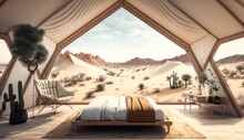 Desert Resort Luxury Natural Organic Modern Tent Spaci Generative Ai