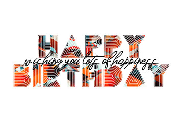 Canvas Print - Happy Birthday to you typographic poster for celebration, invitation etc. Calligraphic poster, happy birthday logo