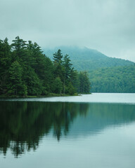 Canvas Print - Jabe Pond on a cloudy morning, in Silver Bay, New York