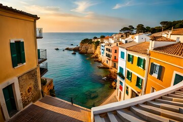 Canvas Print - houses in island