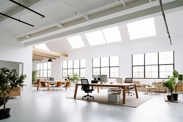 Wall Mural - contemporary style modern business interior, open space office room, ai tools genrated image