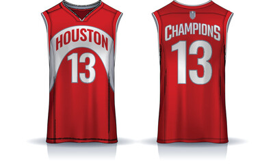 Basketball tank top design template, Sport jersey mockup. uniform front , side and back view.	