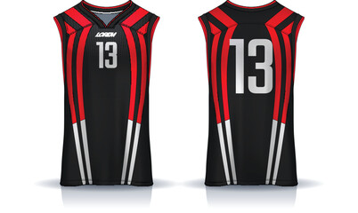 Basketball tank top design template, Sport jersey mockup. uniform front , side and back view.	