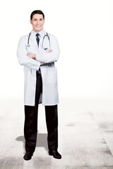 Wall Mural - Portrait of confident doctor, healthcare concept.