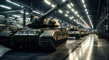 Military Tanks In Hangars, Supply Of Heavy Attack Weapons Generative Ai