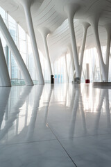 Wall Mural - empty floor with modern building