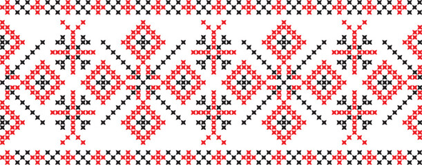 Wall Mural - embroidered cross-stitch ornament national pattern