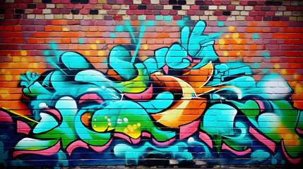 graffiti brick wall