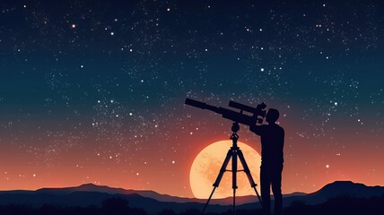 Wall Mural - the use of telescopes and other instruments to observe and study celestial objects and phenomena