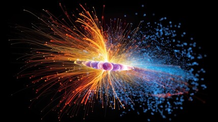 Wall Mural - the study of fundamental particles and their interactions, often conducted at high-energy particle a