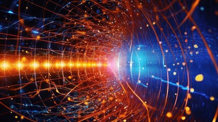 Wall Mural - the study of fundamental particles and their interactions, often conducted at high-energy particle a