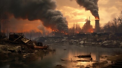 Wall Mural - the presence or introduction of substances into the environment that cause harm or disrupt the balan