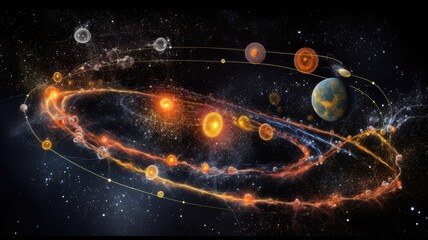 Wall Mural - the life cycle of stars, including their formation, nuclear fusion processes, and eventual demise