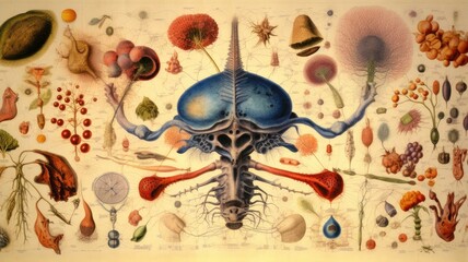 Wall Mural - the study of the functions and mechanisms of living organisms and their parts