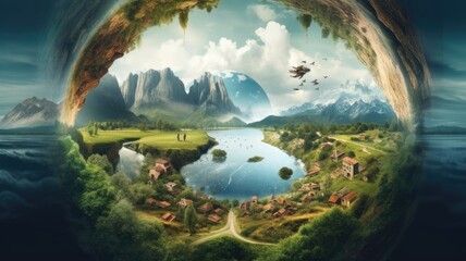 Wall Mural - the interdisciplinary study of the environment, including the impact of human activities on ecosyste