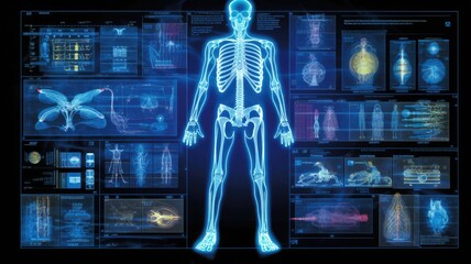Wall Mural - the use of various imaging techniques to visualize and diagnose medical conditions and diseases