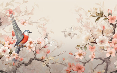 A wallpaper with a floral pattern that says. spring