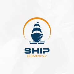 Wall Mural - Abstract ship sail boat Logo template for your business