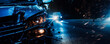 © Viks_jin - Car crash dangerous accident on the road at night. copy space.