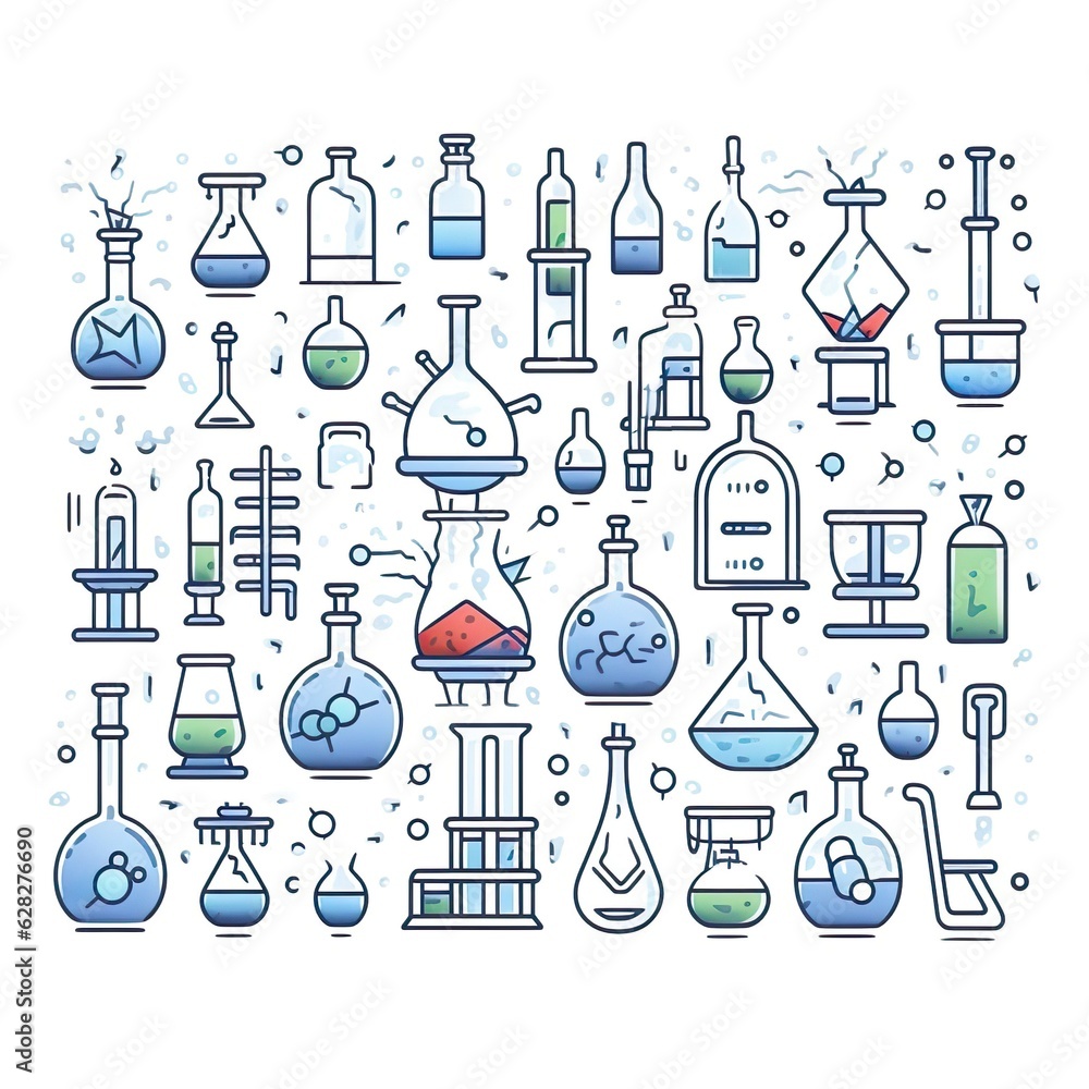 Laboratory or chemistry symbols icon set. Stock Illustration | Adobe Stock