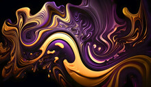 Abstract Background With Swirls, Purple And Yellow