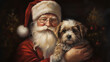 Santa Claus with a puppy