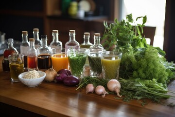 Poster - shot of various fresh ingredients on a table