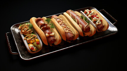 Canvas Print - Hot Dog Rolls Placed on Plate