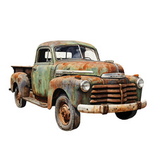 Rusty Scarp Car Watercolor Illustration, Generative AI