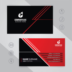 Wall Mural - Set of Red and black Modern Corporate Business Card Design Templates, vector eps 10