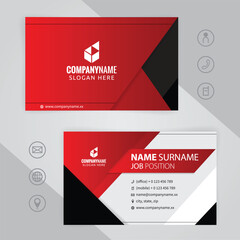 Wall Mural - Set of Red and black Modern Corporate Business Card Design Templates, vector eps 10