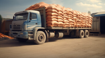 Wall Mural - truck on the highway